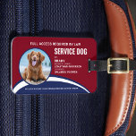 Modernes Red Blue Simple Service Dog Foto ID Abzei Gepäckanhänger<br><div class="desc">Service Hund - Identifizieren Sie Ihren Hund einfach als einen funktionierenden Hund, während Sie Ihren Hund konzentriert behalten und auf Ablenkungen während der Arbeit mit einem dieser k9 Service Hund ID Abzeichen. Obwohl nicht erforderlich, gibt Ihnen und Ihrem Service Hund ein Service Dog ID-Abzeichen Sicherheit und Reiseleichtigkeit, ohne Probleme und...</div>