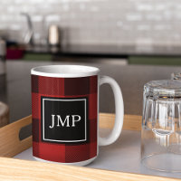 Modernes Red Buffalo Kariert | Persönliche Initial