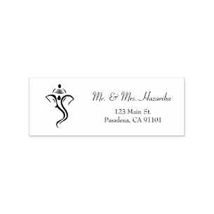 Modernes Red & Gold Vinayaka Wedding Design Gummistempel