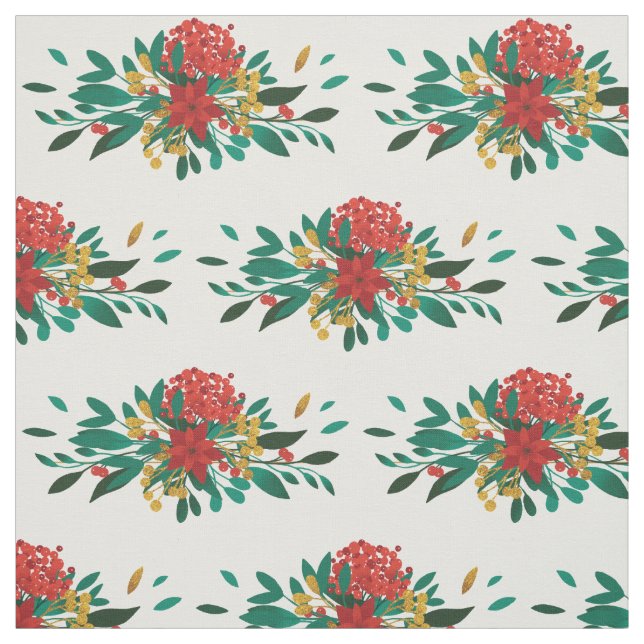 Modernes Red Green & Gold Weihnachtsmuster Stoff (Muster)