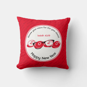 Modernes RED Happy New Year 2020 Vision Maßgeschne Kissen