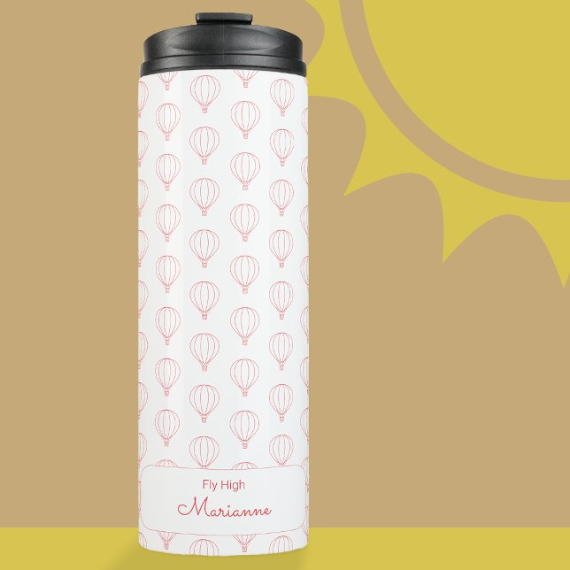 Modernes Red Hot Air Ballon Muster Thermal Tumbler Thermosbecher (Hot Air Balloon)