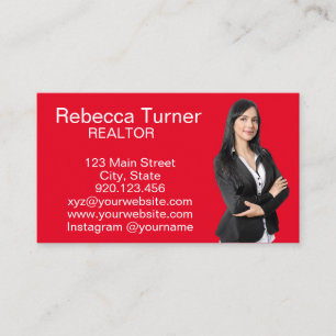 Modernes Red Realtor Real Anwesen Agent Foto Visitenkarte