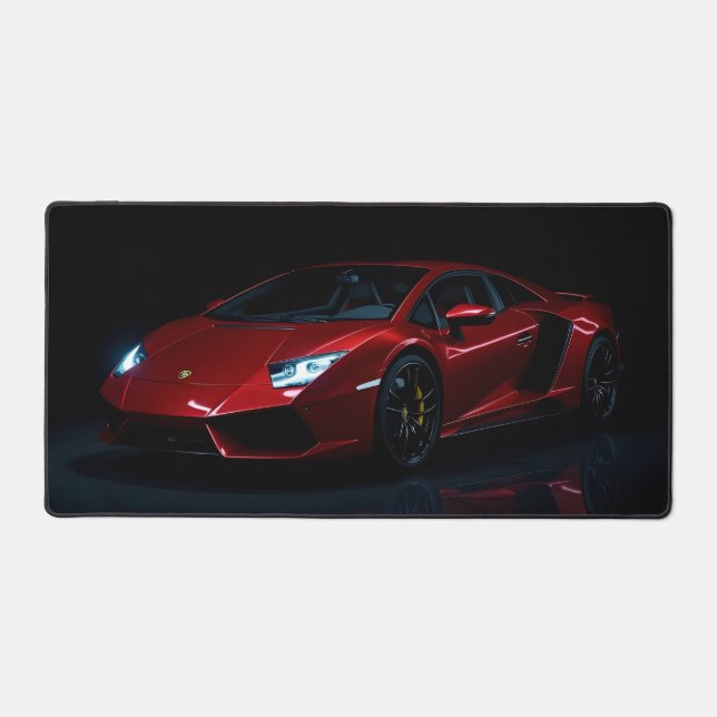Modernes Red Sports Car Schreibtischunterlage (Vorderseite)