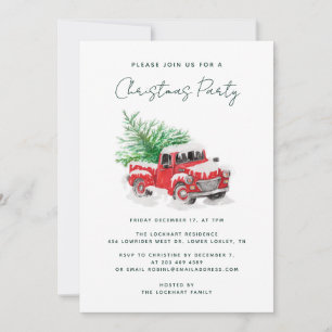 Modernes Red Truck Weihnachts-Party Einladung
