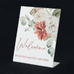 Modernes Red Winter Christmas Bridal Willkommensze Sockelschild<br><div class="desc">Modernes Red Winter Christmas Bridal Willkommenszeichen</div>