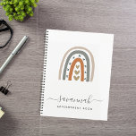 Modernes Regenbogengrau-Rose-Monogramm 2025 Planer<br><div class="desc">Dekoriert mit einem modernen abstrakten, minimalistischen bemalten großen Regenbogen mit Herzen in Grau und dunklem Rose Gold. Ein schick weißer Hintergrund. Das moderne Symbol der Hoffnung. Personalisieren und fügen Sie Ihren Namen und ein Jahr in grau. Der Name wird mit einem angesagten, handgeschriebenen Stil-Skript mit Swashes geschrieben. Um die Swashes...</div>