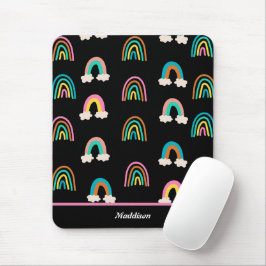 Modernes Regenbogenmuster - individueller Name Mousepad