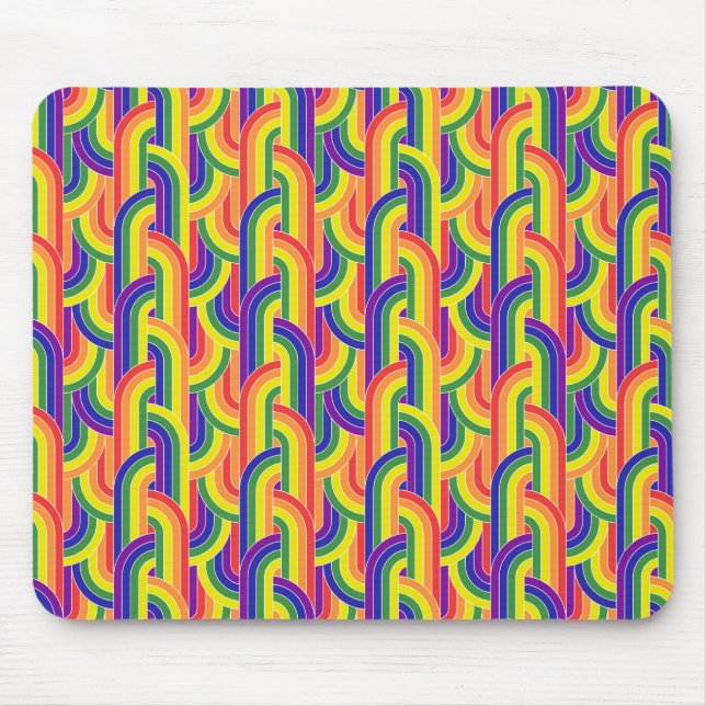 Modernes Regenbogenmuster Mousepad (Vorne)