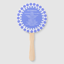 Modernes Regency Blue Dots Wedding Program Fan Fächer