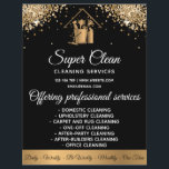 Modernes ReinigungsHouse Sparkling Gold Glitzer Flyer<br><div class="desc">Moderne Haushaltshilfe ReinigungsHouse Sparkling Rose Gold Glitzer Flyer</div>
