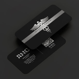 Modernes Reisemagazin Caduceus Black Silver Visitenkarte