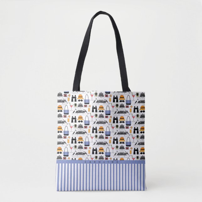 Modernes Reisemuster für Kreuzfahrtschiffe Tasche (Vorderseite)
