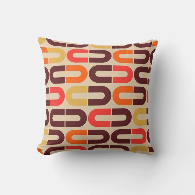 Modernes retro 60er-70er-Artkissen Kissen (Vorderseite)