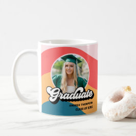 Modernes Retro 70er Groovy Abschluss Foto Geschenk Kaffeetasse