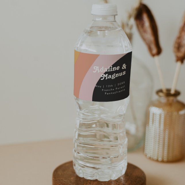 Modernes Retro 70er Jahre Rainbow Dark Water Flasc (Von Creator hochgeladen)