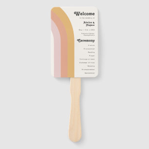 Modernes Retro 70er Jahre Rainbow Wedding Program  Fächer