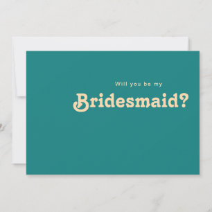 Modernes Retro   Aquamarine Bridesmaid-Vorschlagsk Einladung