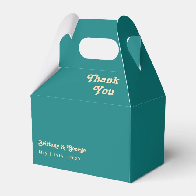 Modernes Retro | AQUAMARINE GASTGESCHENK HOCHZEIT Geschenkschachtel (Vorderseite)