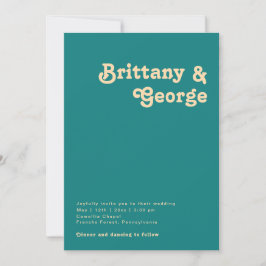Modernes Retro | Aquamarine Lässige Hochzeit Einladung