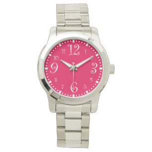 Modernes Retro-Chic in heiß rosa Armbanduhr