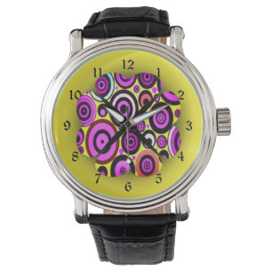 Modernes Retro Circles-Muster Armbanduhr