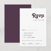 Modernes Retro | Dark Lila Menu Choice RSVP Card