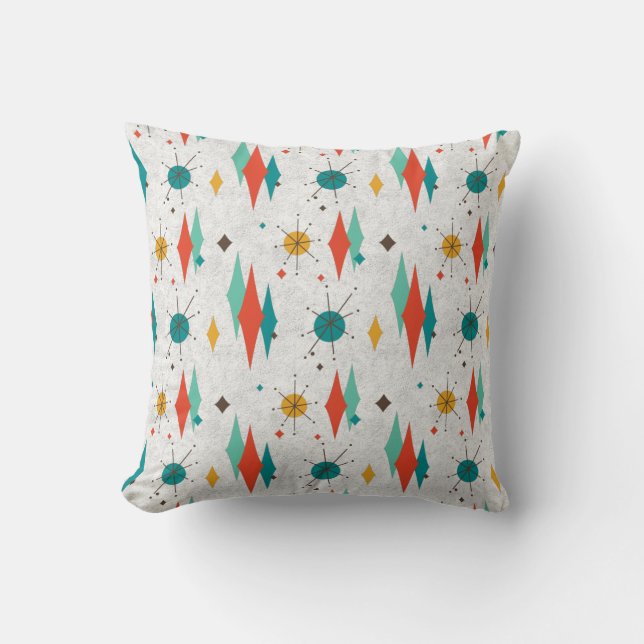Modernes Retro-Design mit weißer Velvet aus dem Mi Kissen (Vorderseite)
