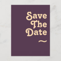 Modernes Retro | Dunkel Save the Date Lila