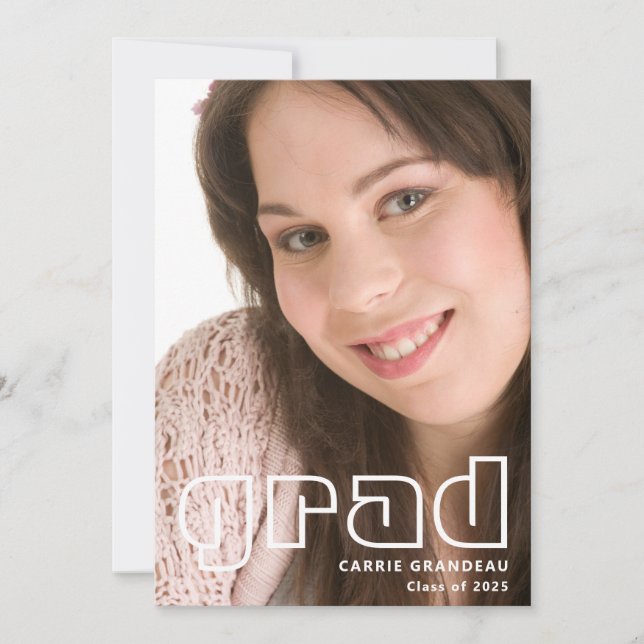 Modernes Retro | Foto Grad Ankündigung (Vorderseite)