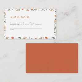 Modernes Retro Groovy Diaper Raffle Game Begleitkarte