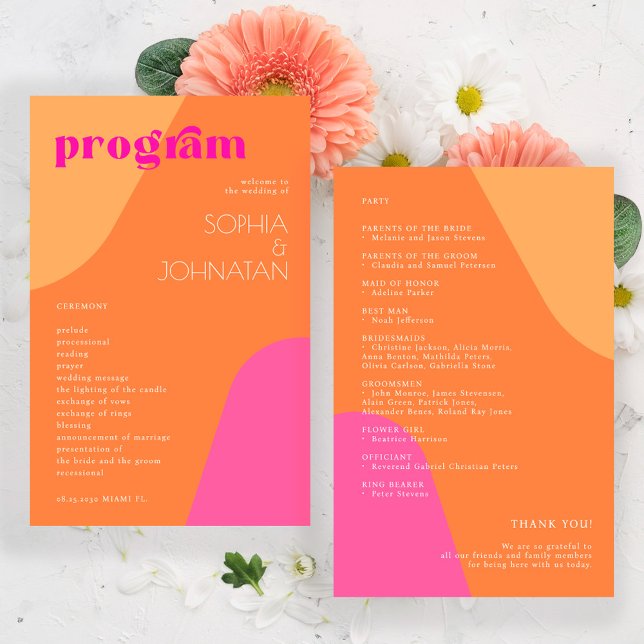 Modernes Retro-Hochzeitsprogramm (Von Creator hochgeladen)