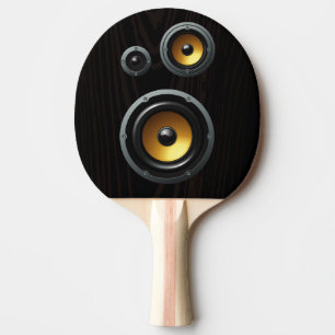 Modernes Retro hölzernes Korn-Lautsprecher-Trio Tischtennis Schläger
