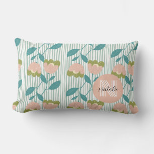 Modernes Retro-Hübsches Monogramm-Muster blass Lendenkissen