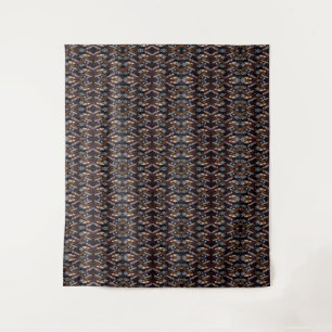 Modernes Retro in brauner Tapisserie Wandteppich