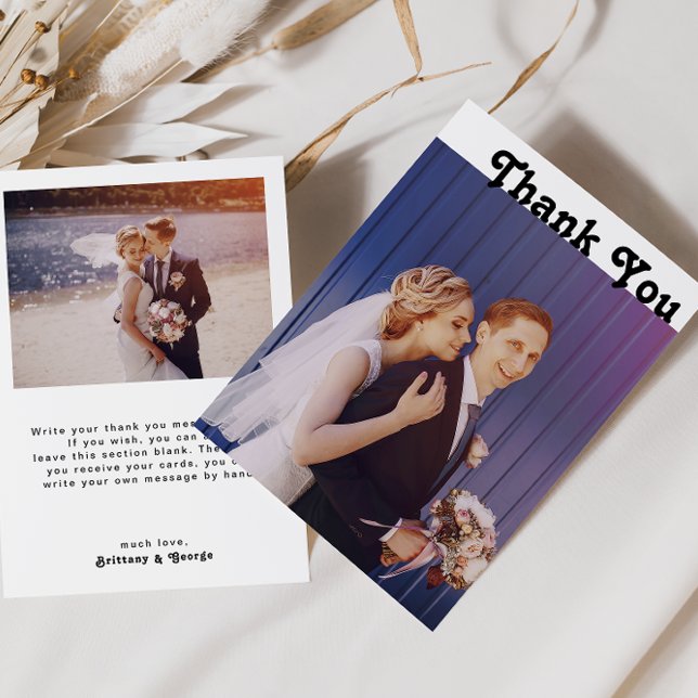 Modernes Retro Letter Flat Foto Danke Karte (Von Creator hochgeladen)