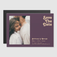 Modernes Retro | Lila Horizontal Save the Date