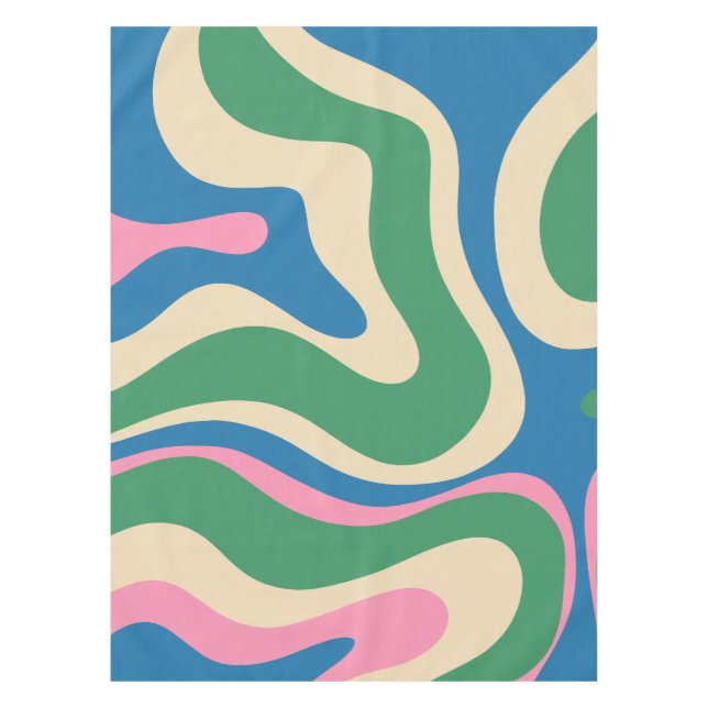 Modernes Retro Liquid Swirl Abstrakt Tischdecke (Vorderseite)
