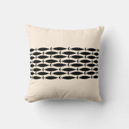 Modernes Retro-Minimalistisches Fischmuster aus de Kissen
