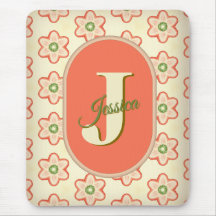 Modernes Retro Monogram Mousepad individuell anpas