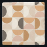 Modernes Retro-Muster aus dem Mittelalter - braune Steinuntersetzer<br><div class="desc">Retro Mitte des Jahrhunderts moderne Muster - abstrakte geometrische Formen - minimalistische Muster in Erdtönen - Braun,  Beige,  Weiß,  Terrakotta.</div>