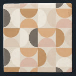 Modernes Retro-Muster aus dem Mittelalter - braune Steinuntersetzer<br><div class="desc">Retro Mitte des Jahrhunderts moderne Muster - abstrakte geometrische Formen - minimalistische Muster in Erdtönen - Braun,  Beige,  Weiß,  Terrakotta.</div>
