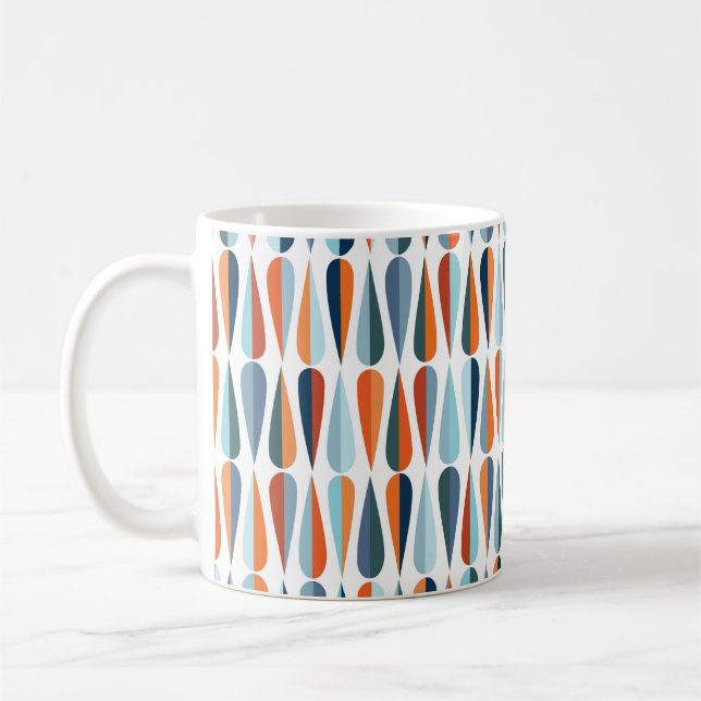 Modernes Retro-Muster aus der Mitte des Jahrhunder Kaffeetasse (Links)