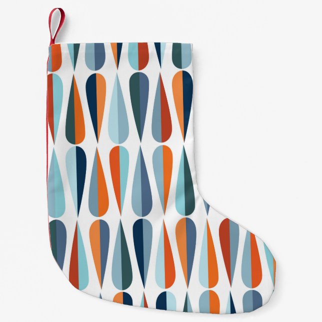 Modernes Retro-Muster aus der Mitte des Jahrhunder Kleiner Weihnachtsstrumpf (Vorderseite)