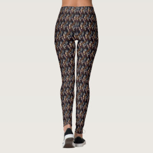 Modernes Retro-Muster braun Leggings