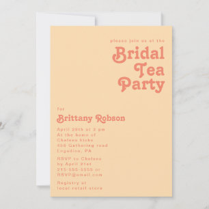 Modernes Retro   Orange Cream Bridal Tee Party Einladung