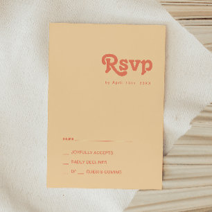 Modernes Retro Orange Cream RSVP Card Karte