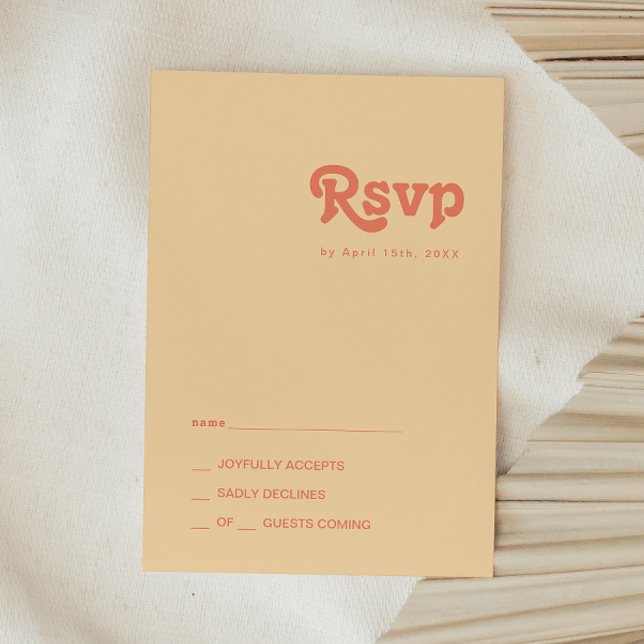 Modernes Retro | Orange Cream RSVP Card Karte (Von Creator hochgeladen)
