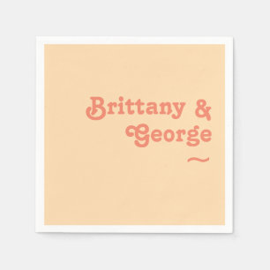 Modernes Retro   Orange Cream Wedding Napkins Serviette