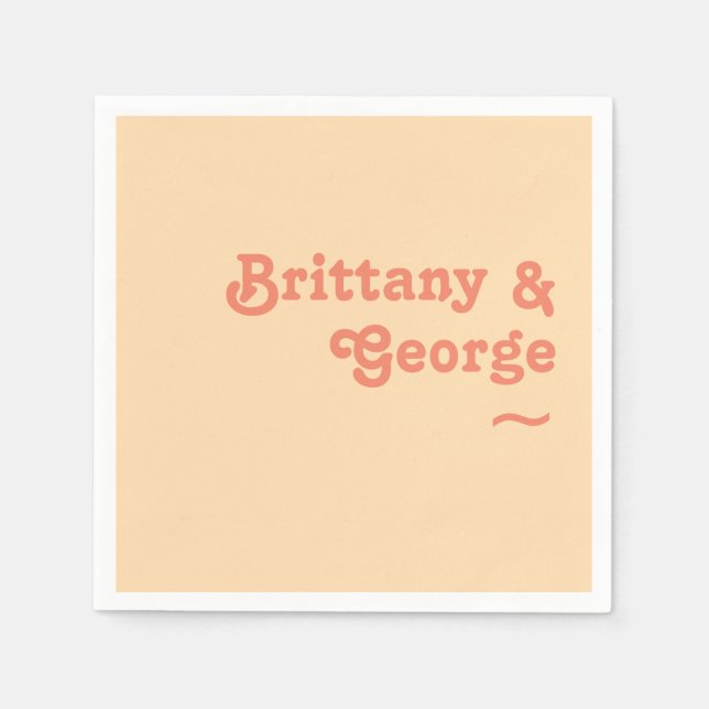 Modernes Retro | Orange Cream Wedding Napkins Serviette (Vorderseite)